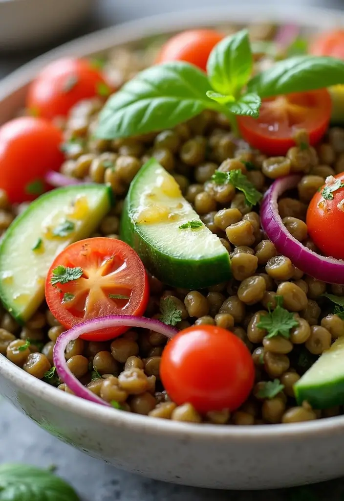 30 Salad Recipes with Italian Dressing Perfect for Summer Meals - 20. Lentil Salad with Italian Dressing