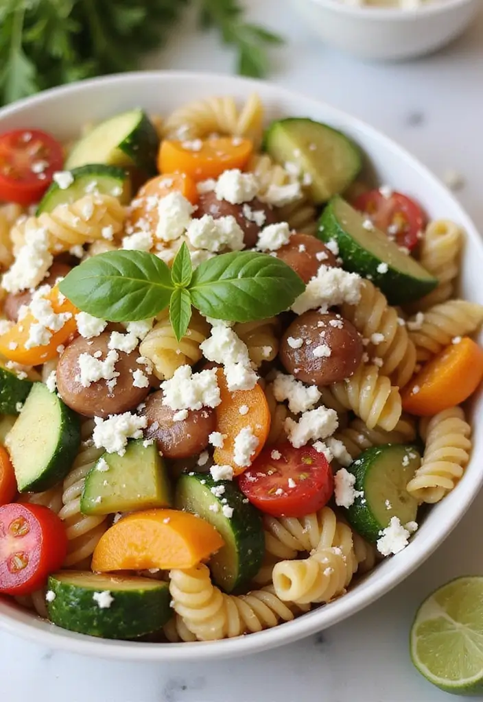 30 Zesty Italian Pasta Salad Recipes That Always Impress 13 30 Zesty Italian Pasta Salad Recipes That Always Impress - 13. Greek Pasta Salad with Feta