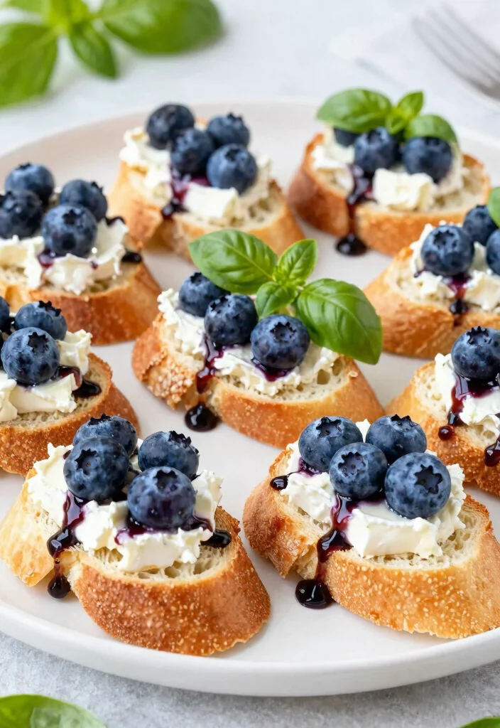 10 Brie Dessert Recipes for Sweet and Creamy Indulgence - 10. Blueberry Brie Crostini 1