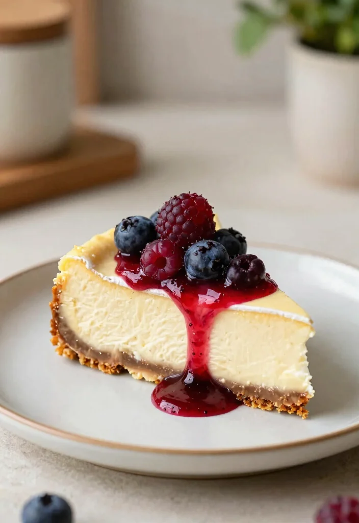 10 Brie Dessert Recipes for Sweet and Creamy Indulgence - 3. Brie Cheesecake with Berry Sauce 1