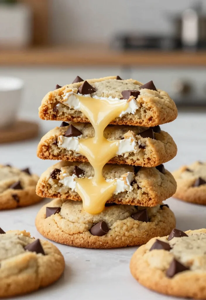 10 Brie Dessert Recipes for Sweet and Creamy Indulgence - 7. Brie-Stuffed Chocolate Chip Cookies 1