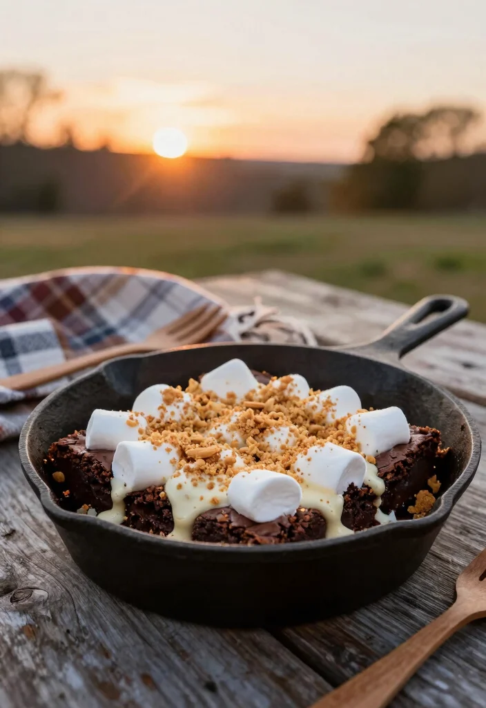 10 Cast Iron Skillet Dessert Recipes for Rustic Baking - 3. S'mores Brownies 1