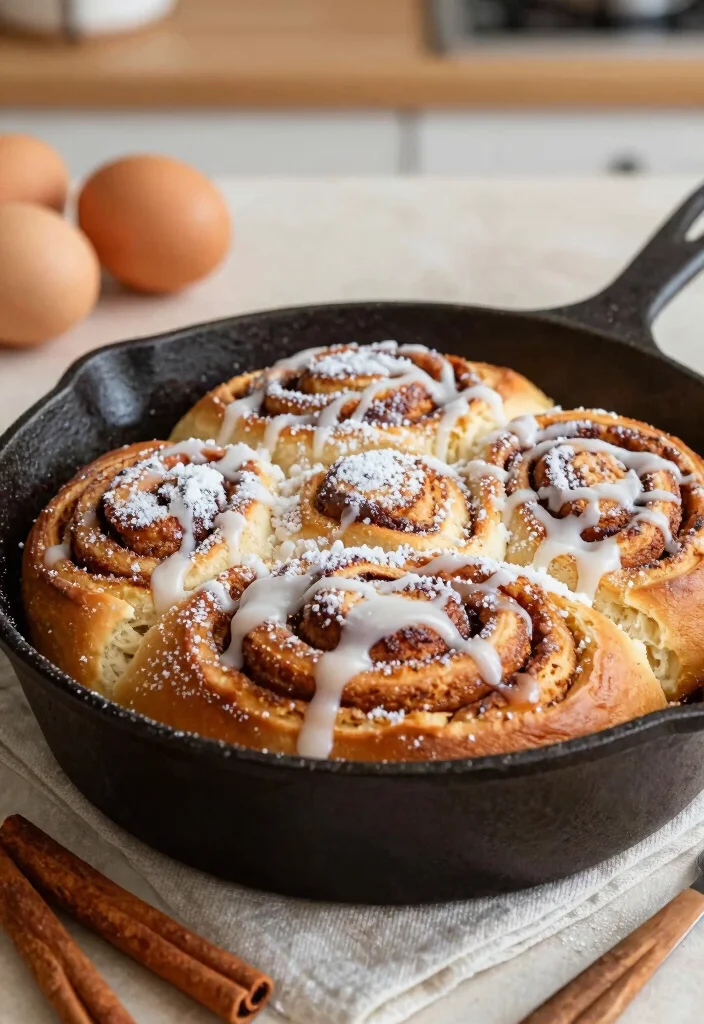 10 Cast Iron Skillet Dessert Recipes for Rustic Baking - 4. Cinnamon Roll Skillet Cake 1