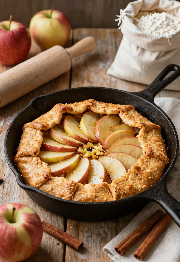 10 Cast Iron Skillet Dessert Recipes for Rustic Baking - 5. Rustic Apple Galette 1
