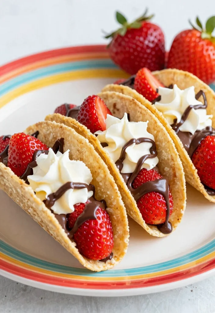 10 Dessert Tortilla Recipes for Easy Crispy Creations - 4. Chocolate Strawberry Dessert Tacos 1