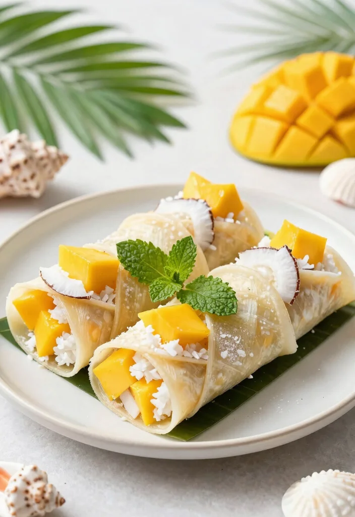 10 Dessert Tortilla Recipes for Easy Crispy Creations - 6. Mango Coconut Dessert Wraps 1