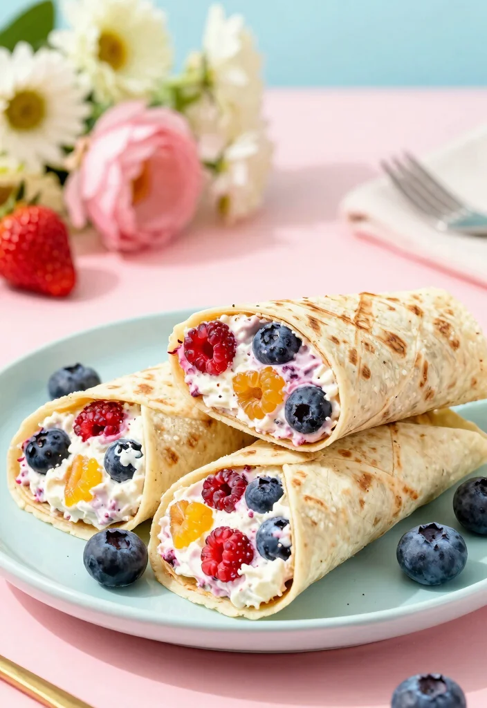 10 Dessert Tortilla Recipes for Easy Crispy Creations - 9. Berry Cream Cheese Tortilla Wraps 1