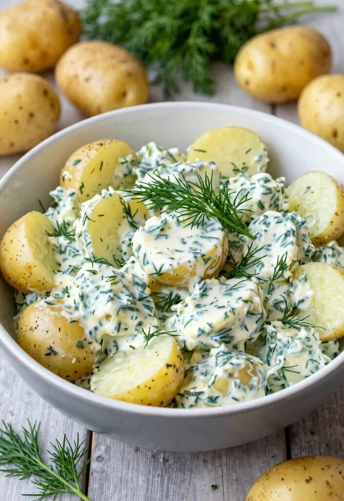 10 Dill Dinner Recipes for Light Herby Dishes 24 10 Dill Dinner Recipes for Light Herby Dishes - 3. Dill Potato Salad 1