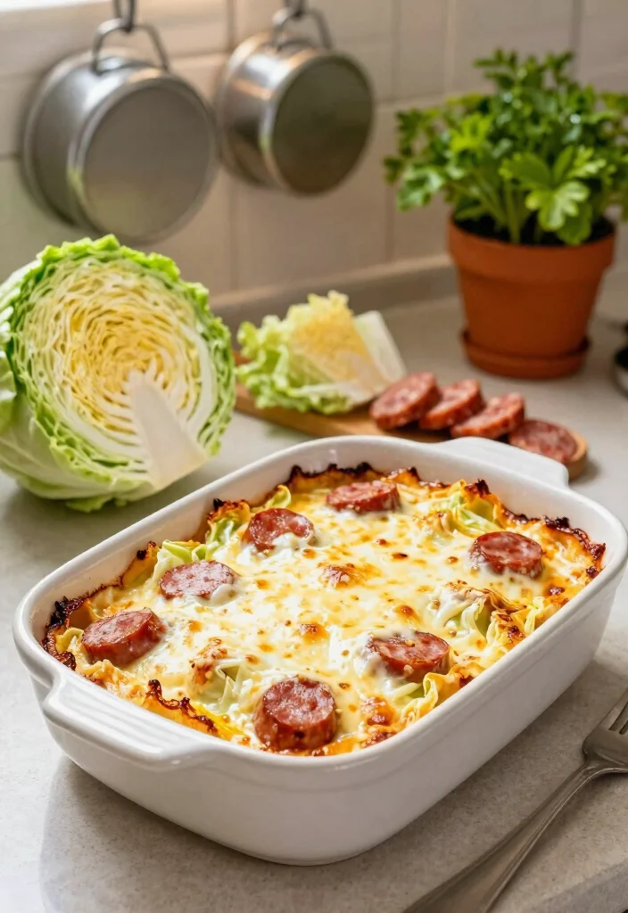 10 Keto Cabbage Casserole Recipes for Comfort Style Dinners 12 10 Keto Cabbage Casserole Recipes for Comfort Style Dinners - 2. Creamy Sausage Cabbage Bake 1