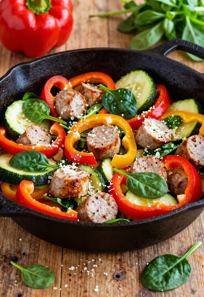 10 Keto Turkey Sausage Recipes for Easy Low Carb Meals 12 10 Keto Turkey Sausage Recipes for Easy Low Carb Meals - 2. Turkey Sausage Vegetable Skillet 1