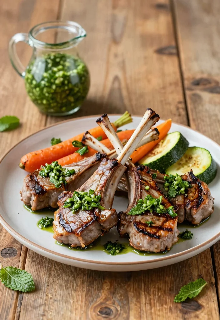 10 Mint Dinner Recipes for Fresh Bright Flavor - 4. Lamb Chops with Mint Chimichurri 1