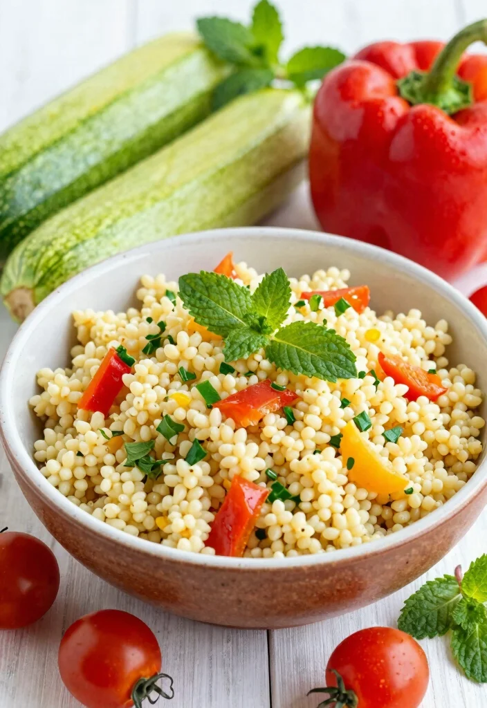 10 Mint Dinner Recipes for Fresh Bright Flavor - 6. Minted Vegetable Couscous 1
