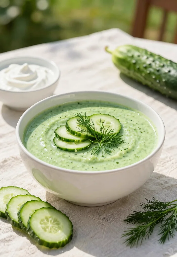 10 Raw Vegan Soup Recipes for Fresh No Cook Bowls 23 10 Raw Vegan Soup Recipes for Fresh No Cook Bowls - 3. Chilled Cucumber Dill Soup 1