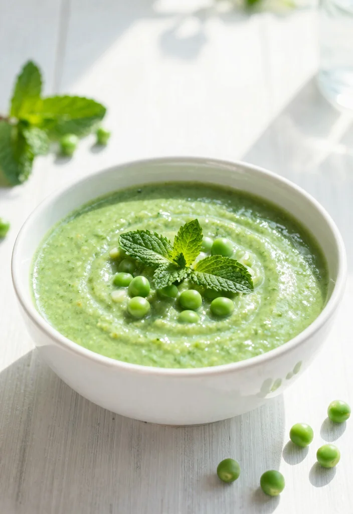 10 Raw Vegan Soup Recipes for Fresh No Cook Bowls 89 10 Raw Vegan Soup Recipes for Fresh No Cook Bowls - 9. Green Pea & Mint Soup 1