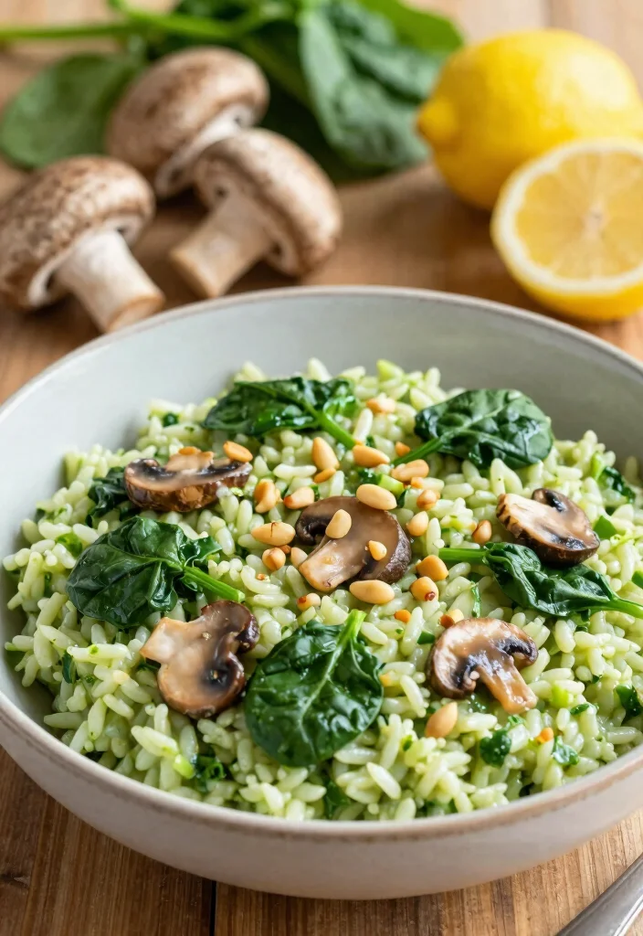 10 Vegan Mushroom Risotto Recipes for Creamy Plant Based Comfort - 3. Spinach and Mushroom Risotto 1