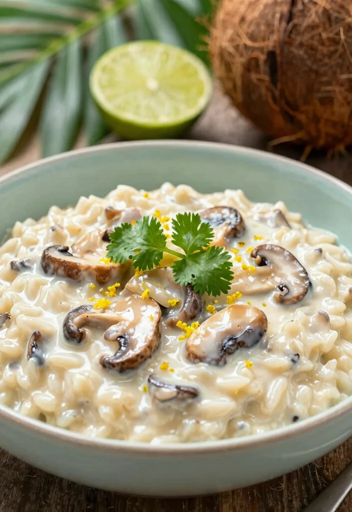 10 Vegan Mushroom Risotto Recipes for Creamy Plant Based Comfort - 6. Coconut Cream Mushroom Risotto 1