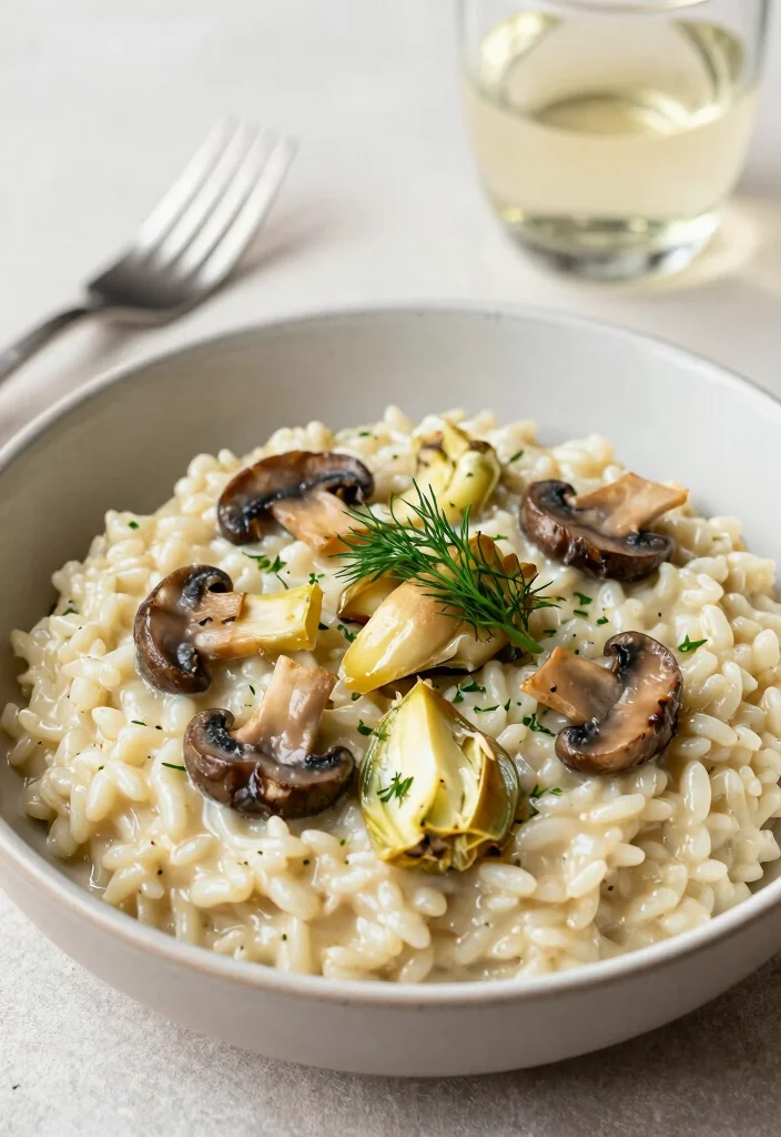 10 Vegan Mushroom Risotto Recipes for Creamy Plant Based Comfort - 7. Artichoke and Mushroom Risotto 1