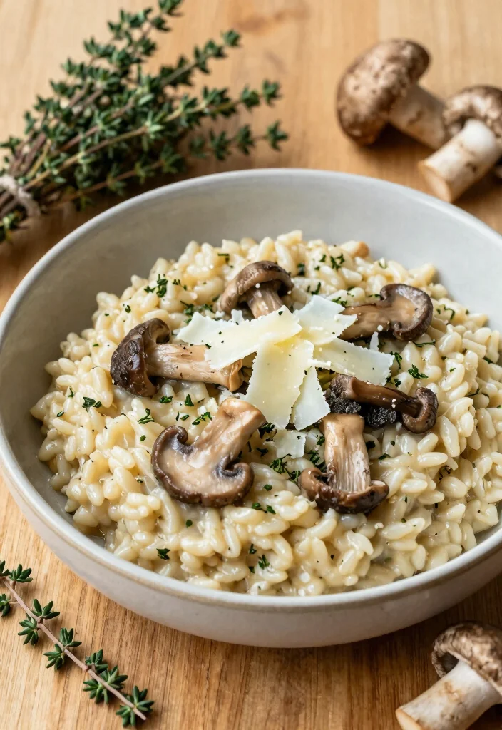 10 Vegan Mushroom Risotto Recipes for Creamy Plant Based Comfort - 9. Wild Mushroom and Thyme Risotto 1