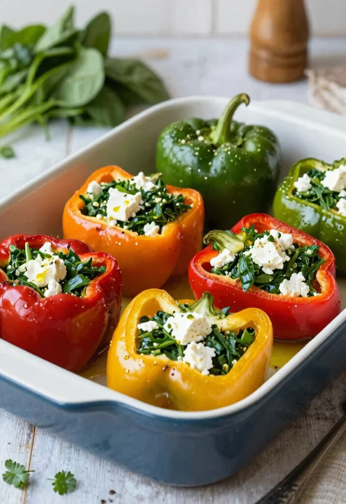 12 Dinner Side Recipes to Complete Any Meal - 12. Spinach and Feta Stuffed Peppers 1