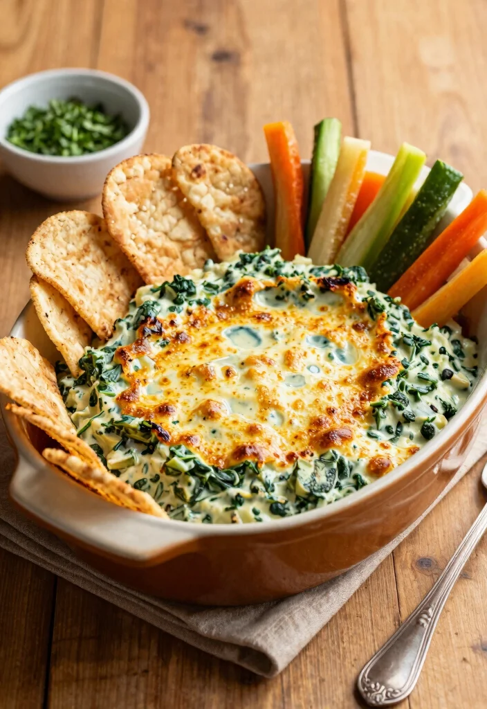 12 Dinner Side Recipes to Complete Any Meal - 7. Creamy Spinach and Artichoke Dip 1