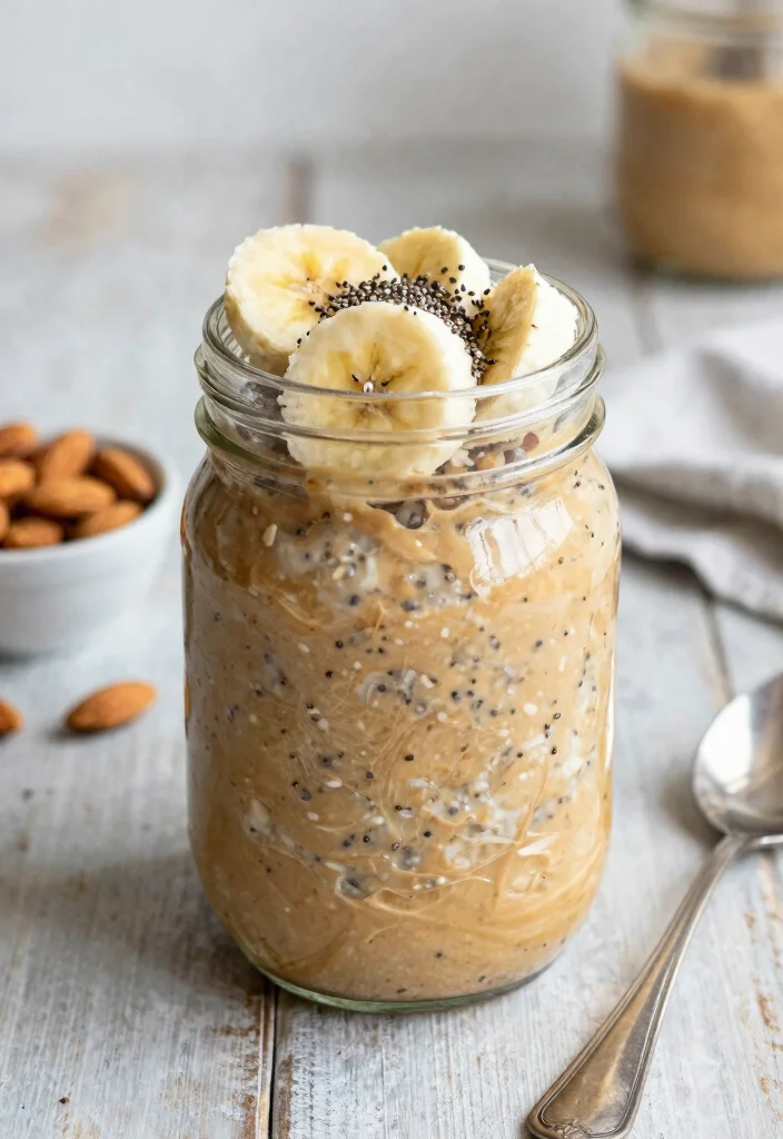 12 Healthy Almond Butter Recipes for Balanced Energy - 12. Almond Butter Overnight Oats 1
