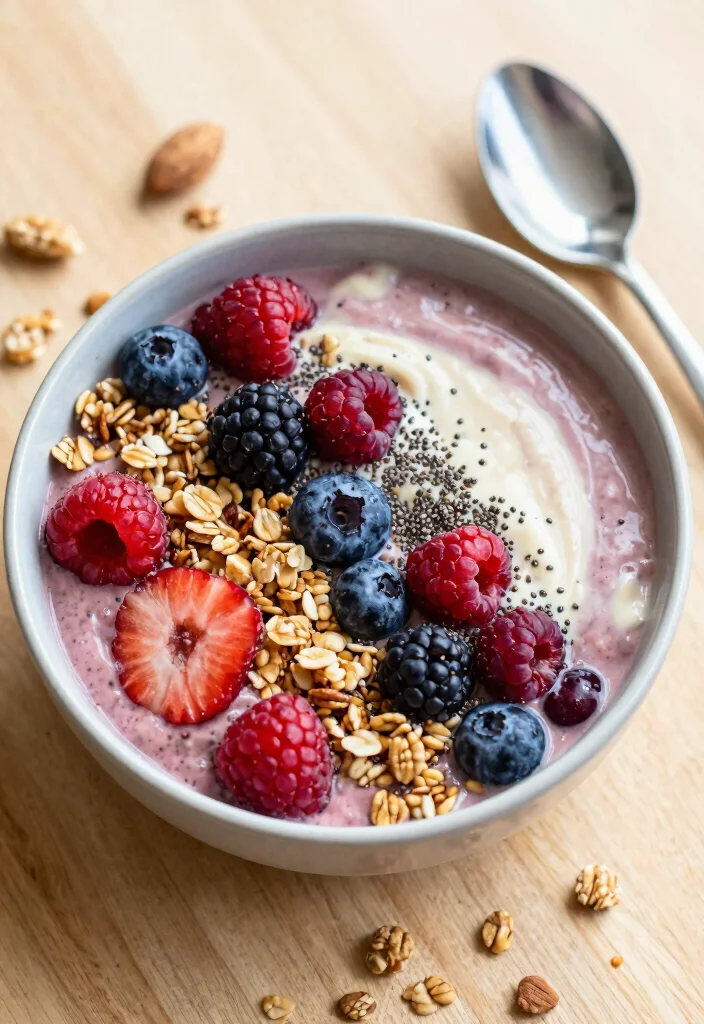 12 Healthy Almond Butter Recipes for Balanced Energy - 3. Almond Butter Smoothie Bowl 1