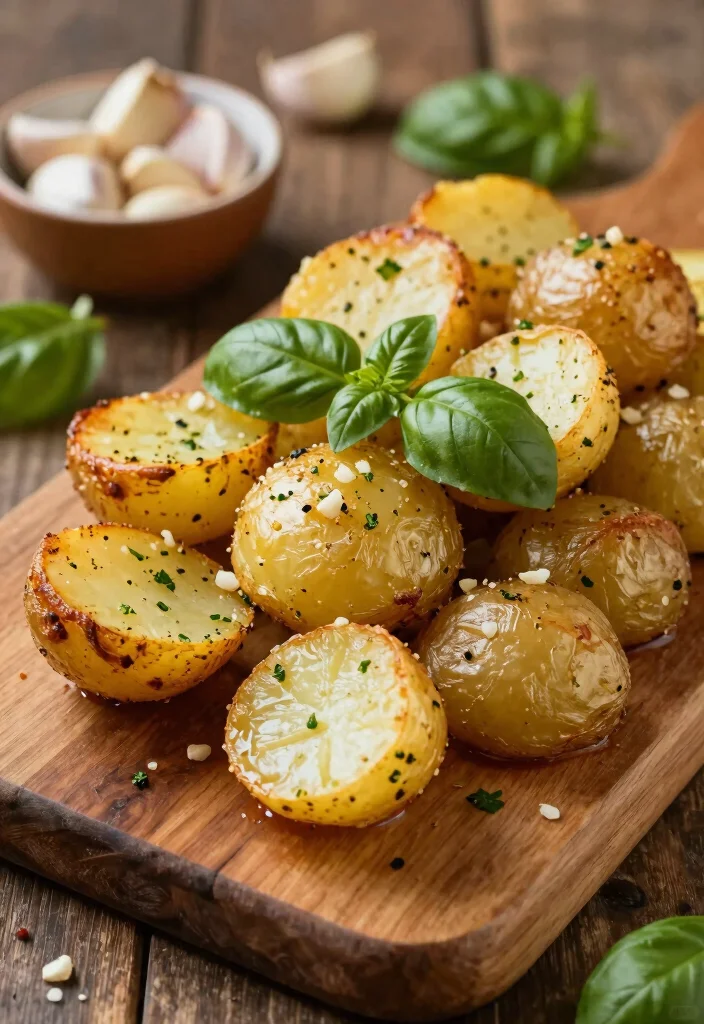 12 Healthy Basil Recipes for Fresh Aromatic Dishes - 9. Basil and Garlic Roasted Potatoes 1