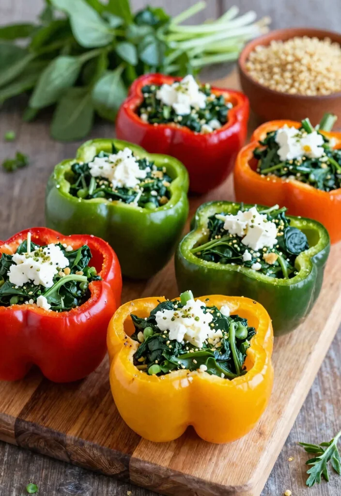 12 Healthy Low FODMAP Recipes for Gentle Digestion - 10. Spinach and Feta Stuffed Peppers 1