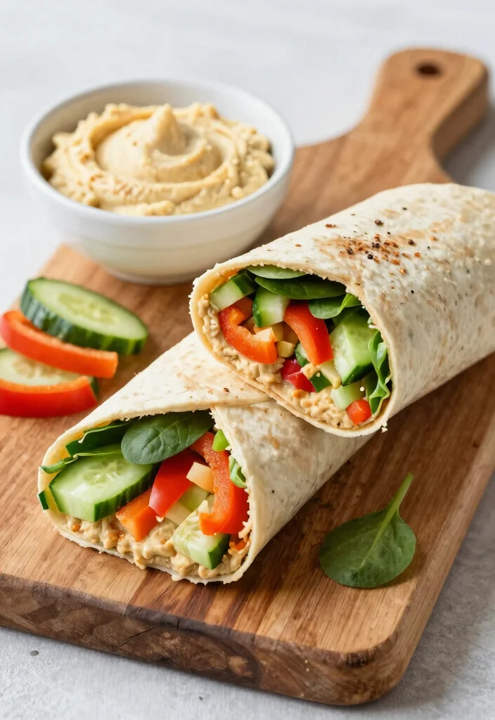 12 Healthy Lunch Recipes for Easy Everyday Meals - 3. Mediterranean Hummus Wrap 1