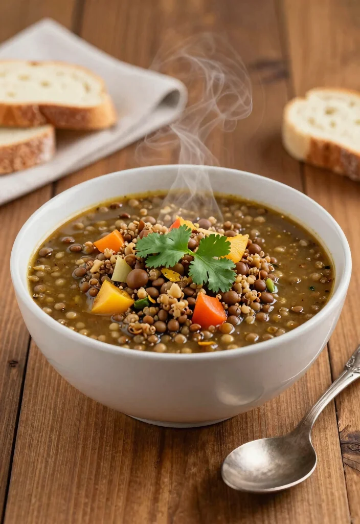 12 Healthy Lunch Recipes for Easy Everyday Meals - 4. Spicy Lentil and Quinoa Soup 1