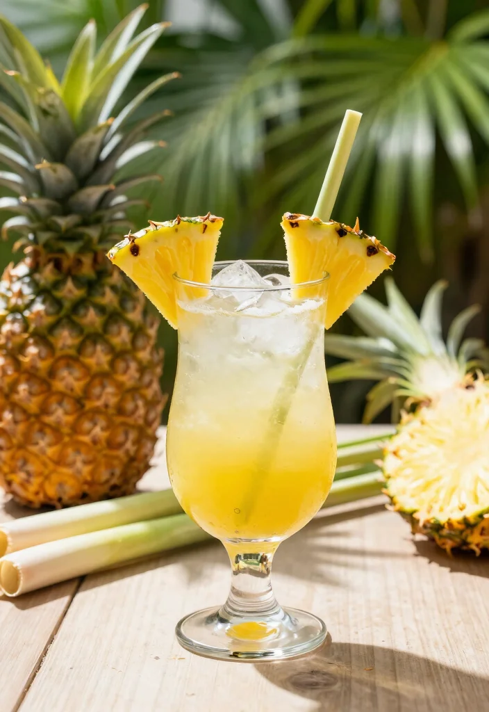 12 Healthy Pineapple Juice Recipes for Fresh Tropical Nutrition - 10. Tropical Pineapple Lemongrass Cooler 1