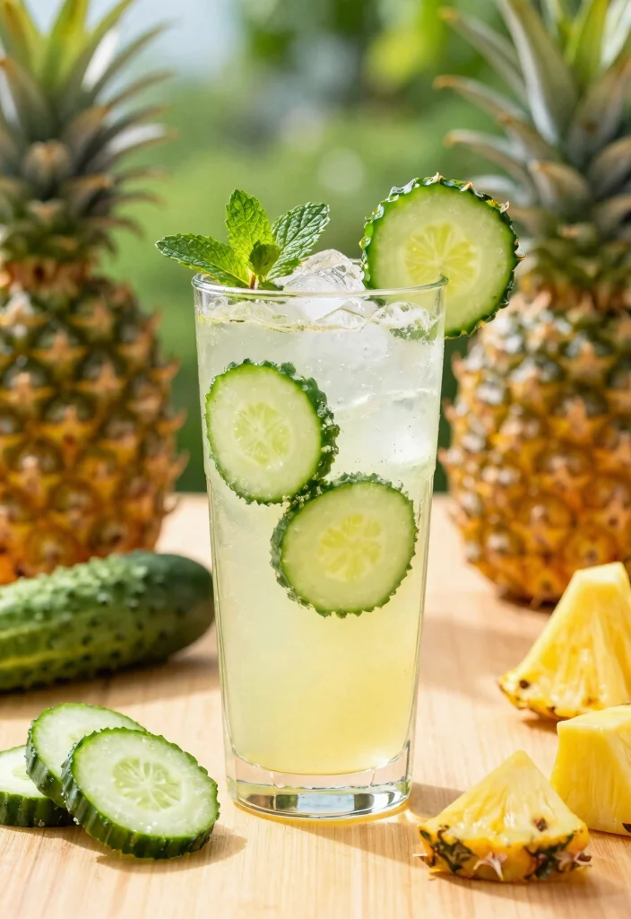 12 Healthy Pineapple Juice Recipes for Fresh Tropical Nutrition - 5. Pineapple Cucumber Refresher 1