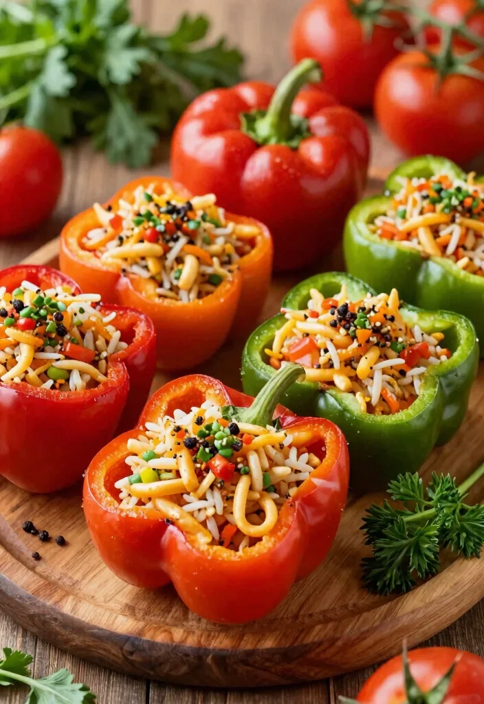 12 Healthy Vegan Soy Curl Recipes for Protein Rich Meals - 12. Soy Curl Stuffed Peppers 1