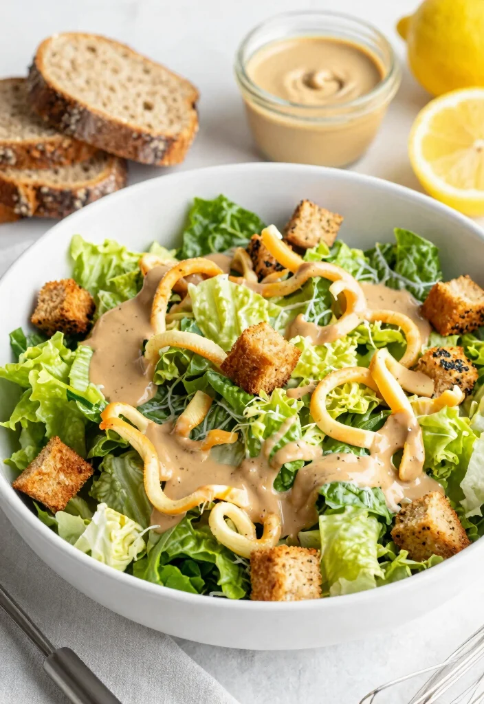 12 Healthy Vegan Soy Curl Recipes for Protein Rich Meals - 6. Soy Curl Caesar Salad 1