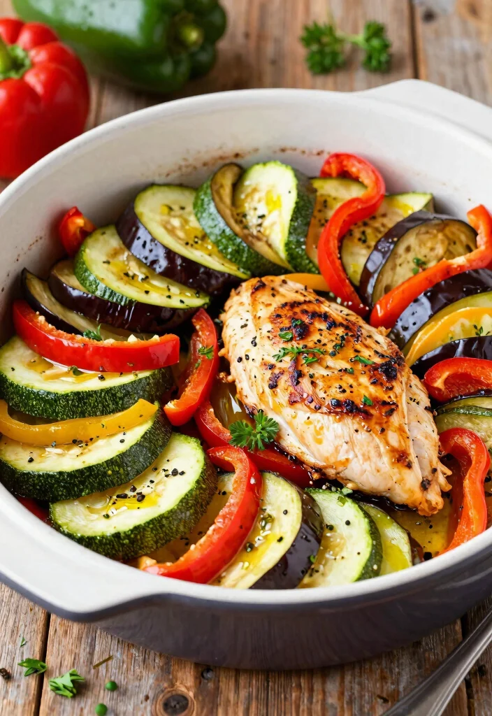 12 Pan Dinner Recipes for Simple One Pan Meals - 10. One-Pan Ratatouille with Chicken 1