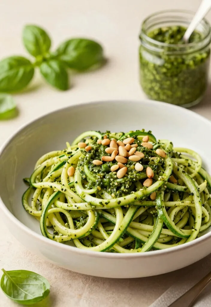 12 Vegan Angel Hair Pasta Recipes for Light Comfort Dinners 45 12 Vegan Angel Hair Pasta Recipes for Light Comfort Dinners - 5. Pesto Zucchini Noodles and Angel Hair 1