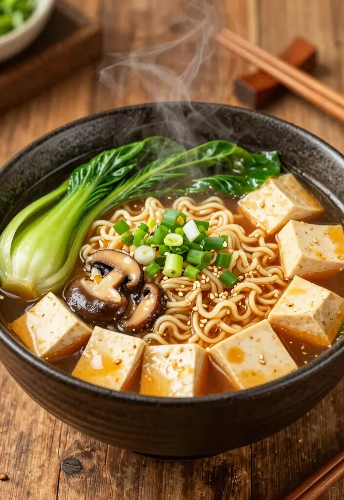 12 Vegan Korean Noodle Recipes with Bold Umami Flavor 45 12 Vegan Korean Noodle Recipes with Bold Umami Flavor - 5. Tofu and Vegetable Ramen 1
