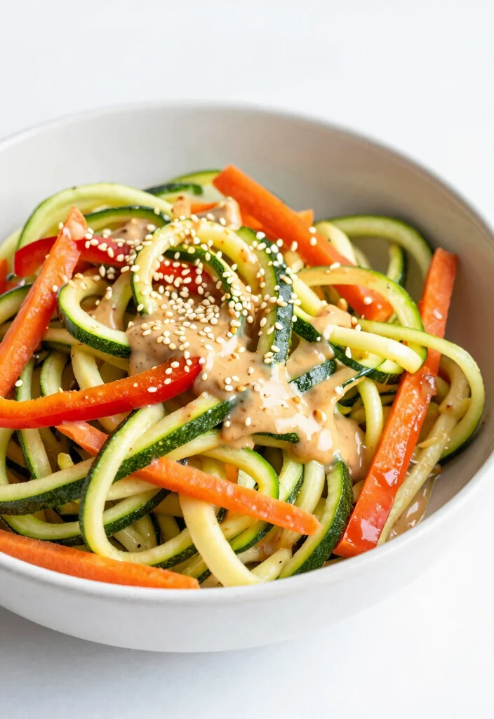 12 Vegan Protein Snack Recipes for Easy Fuel 100 12 Vegan Protein Snack Recipes for Easy Fuel - 10. Zucchini Noodle Salad with Peanut Dressing 1