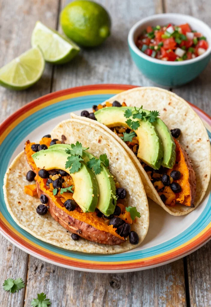 12 Vegan Protein Snack Recipes for Easy Fuel 67 12 Vegan Protein Snack Recipes for Easy Fuel - 7. Sweet Potato and Black Bean Tacos 1